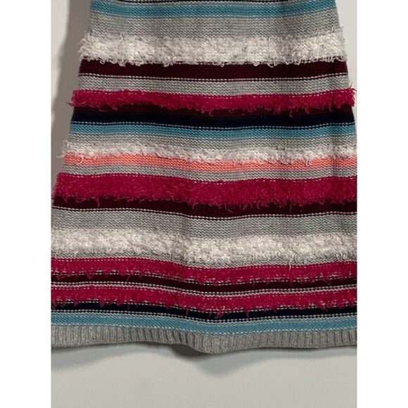 Gymboree Girls Striped Fuzzy Knit Sweater Dress Short Sleeve Gray Pink Size 4 - Picture 3 of 6